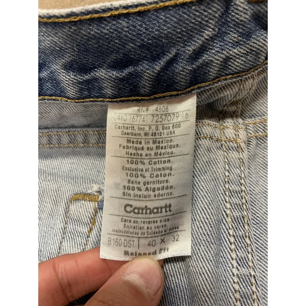 Carhartt Jeans Mens 40x32 Blue Stonewash Traditional Fit Straight Leg B160‎ DST